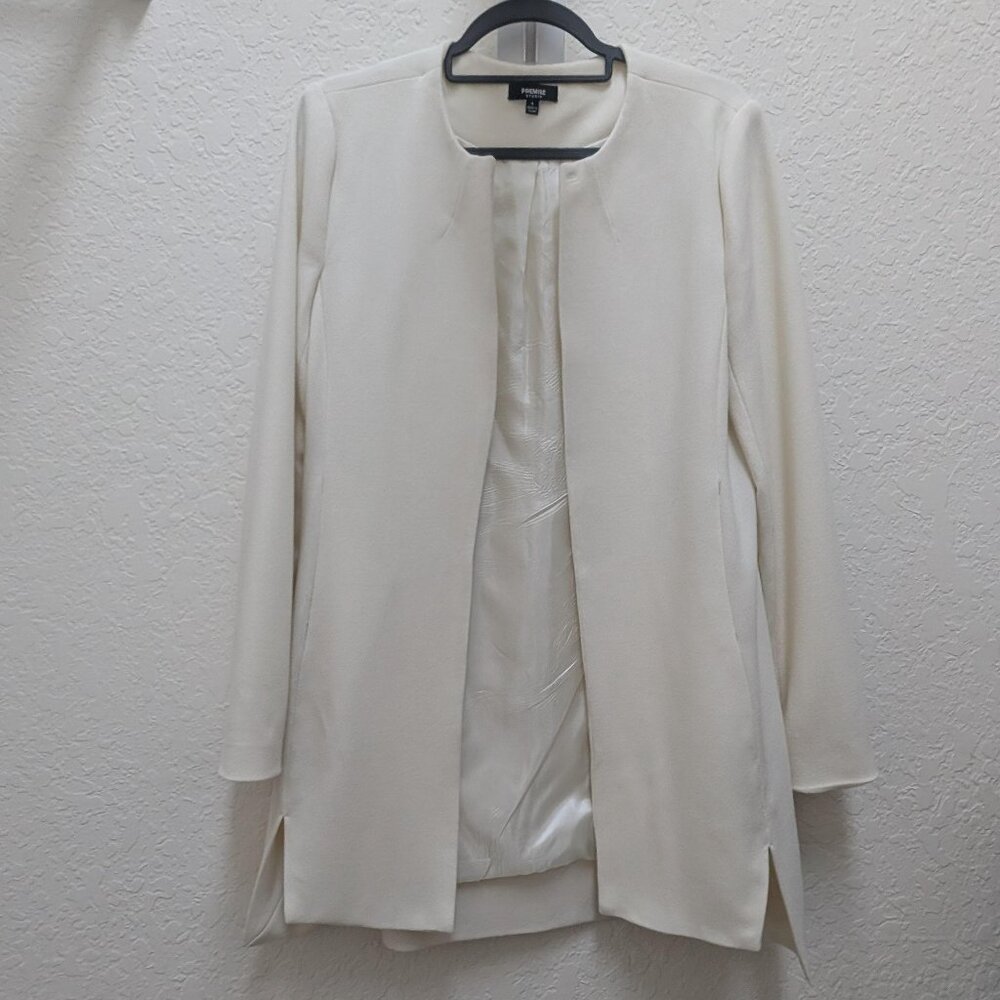 Cream lined 3/4 length jacket